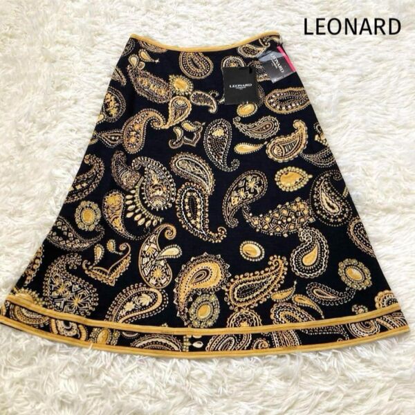 LEONARD レオナール 新品タグ付き スカート シルク混 ウール サイズ64