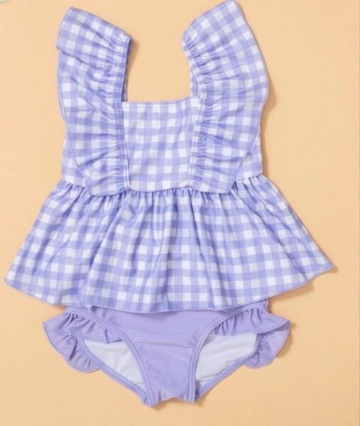 新品 ブランシェス branshes 水着 女の子 セパレート 子供 キッズ 紫 パープル ラベンダー