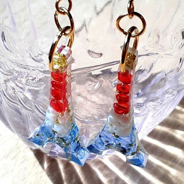 エッフェル塔 アレルギー対応フックピアス フランス パリ ハンドメイド