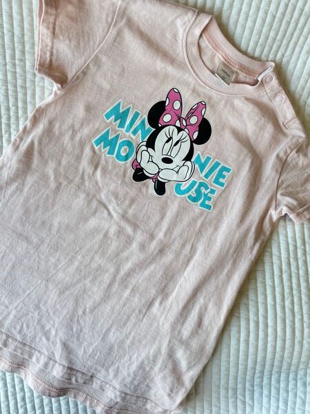 バースデイ フタフタ ディズニー ミニー ワンピース 女の子 ベビー 90cm ピンク 半袖 夏服 半袖Tシャツ ベビー服