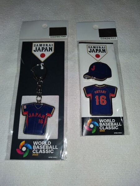 【新品未開封】2023WBC キーホルダー&ピンバッジ/ビジターセット 16 大谷翔平
