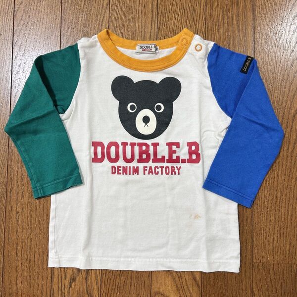 DOUBLE.B ダブルビー90センチ ロングTシャツ ロンT カットソー ミキハウス ダブルB 長袖Tシャツ