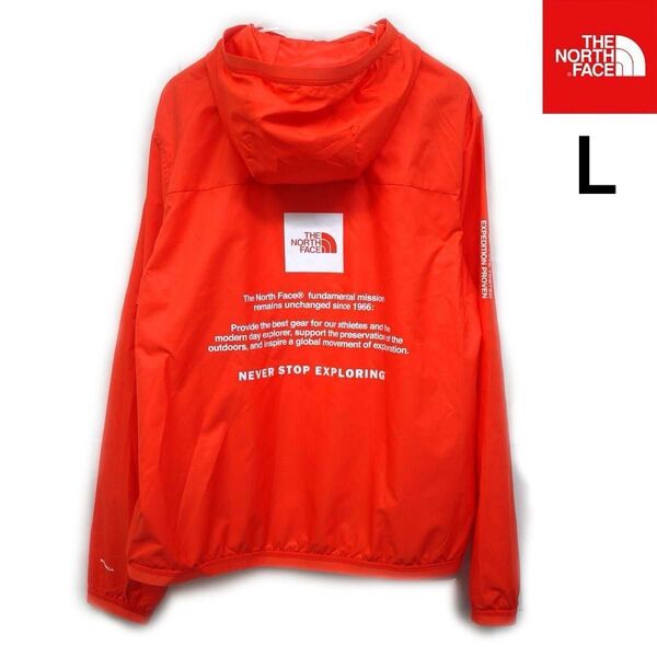US限定新品 ノースフェイス L ウインドパーカージャケット 軽量オレンジ THE NORTH FACE