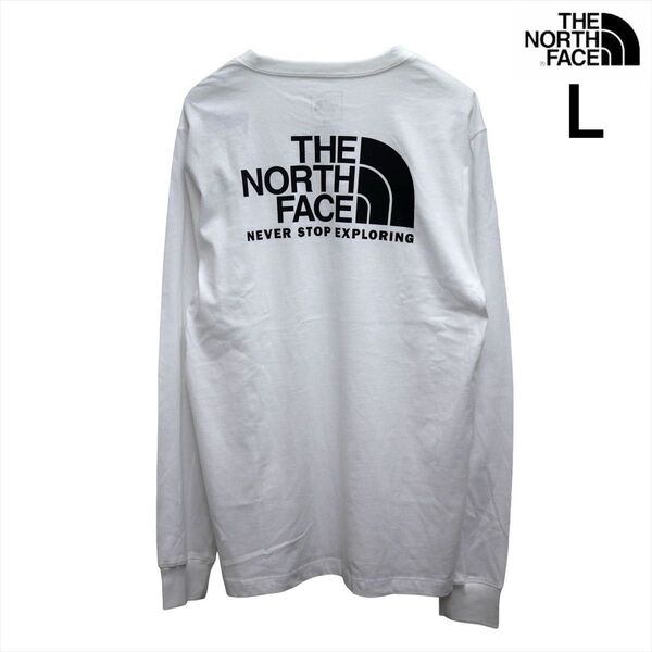 US限定 新品 ノースフェイス L ハーフドームロゴ 長袖Tシャツ 白 ロンT THE NORTH FACE