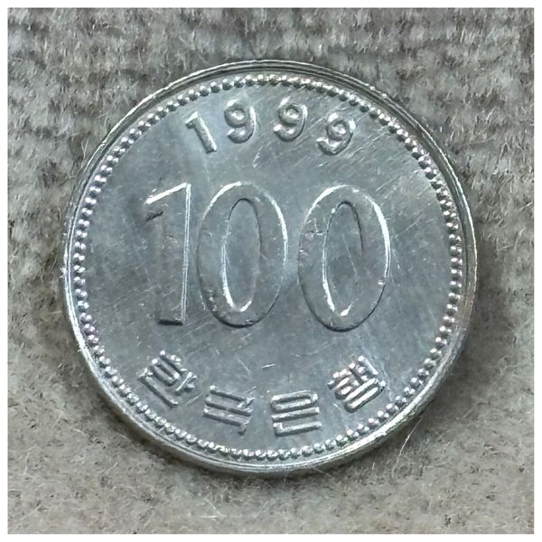 韓国 100ウォン 1999年銘 ポリエチレンチャックポリ袋付き《#748GB#》※価格相談NG