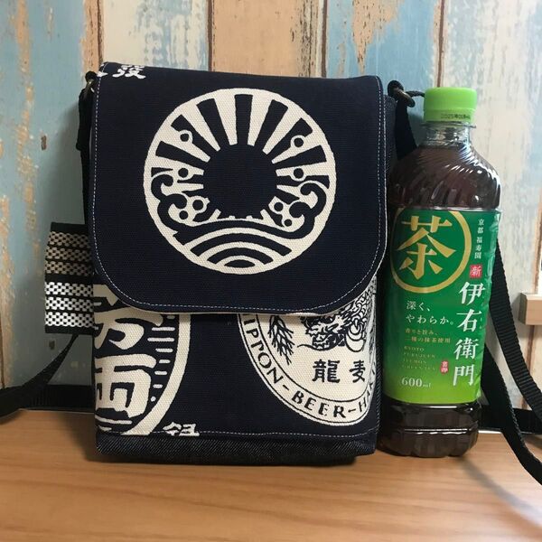 591 濃紺 男性8号帆布 前掛け 酒屋 昭和レトロ ハンドメイド スマホポーチ