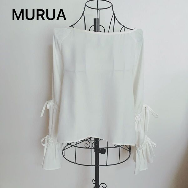 MURUA ギャザースリーブブラウス