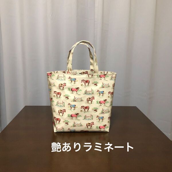 ハンドメイド 艶ありラミネート見返しトートバッグ(キャスキッドソン)