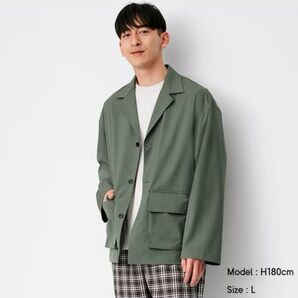 GU ブラック オーバーサイズシャツブルゾン