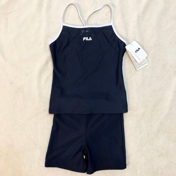 未使用140cm FILA 水着 セパレート 女児 紺色 フィラ スクール水着