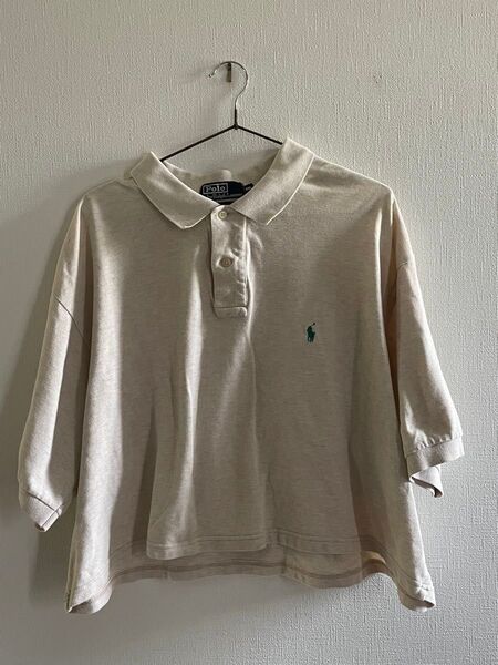 Polo Ralph Lauren ポロシャツ 半袖 ベージュ ワンポイント 刺繍ロゴ