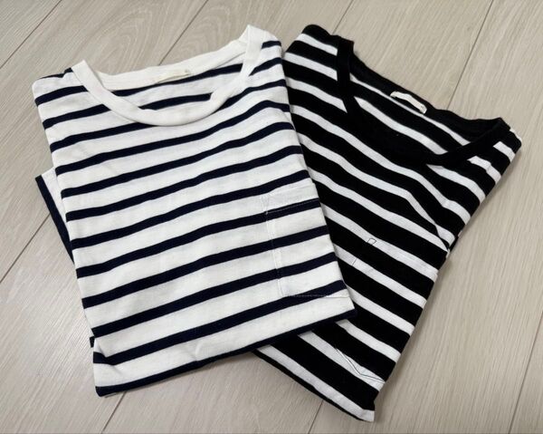 ボーダー Tシャツ M メンズ 胸ポケット 2枚セット
