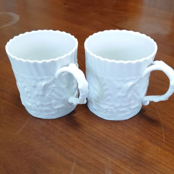 2個セット マイセン スワン ホワイト マグカップ 中古美品 MEISSEN