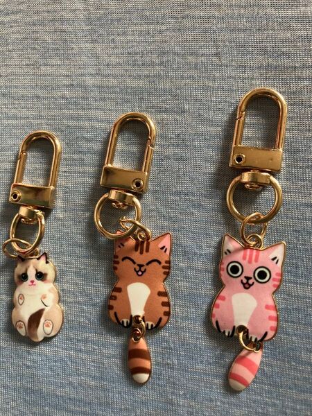 猫キーホルダー 3個セット C 最低価格