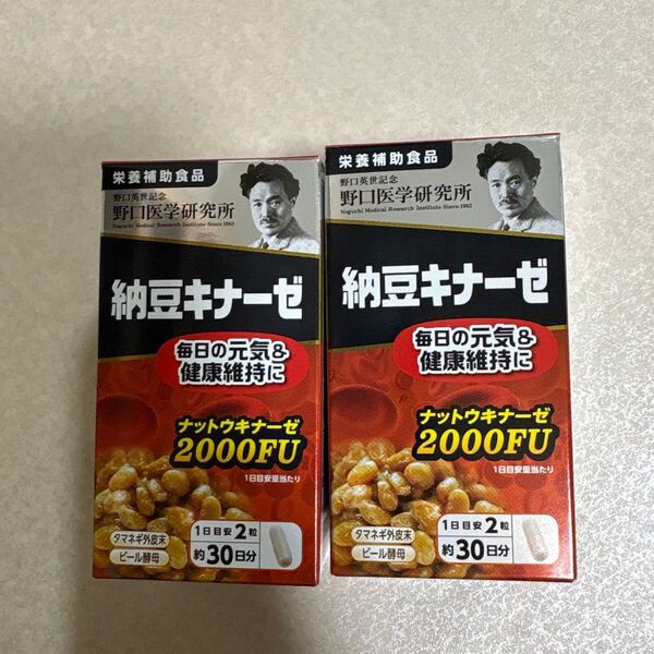 野口医学研究所納豆キナーゼ 2000FU 30日分*2 賞味期限2027/3