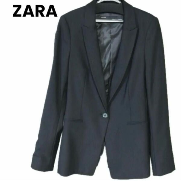 【美品】ZARA BASIC ザラ テーラードジャケット ブラック