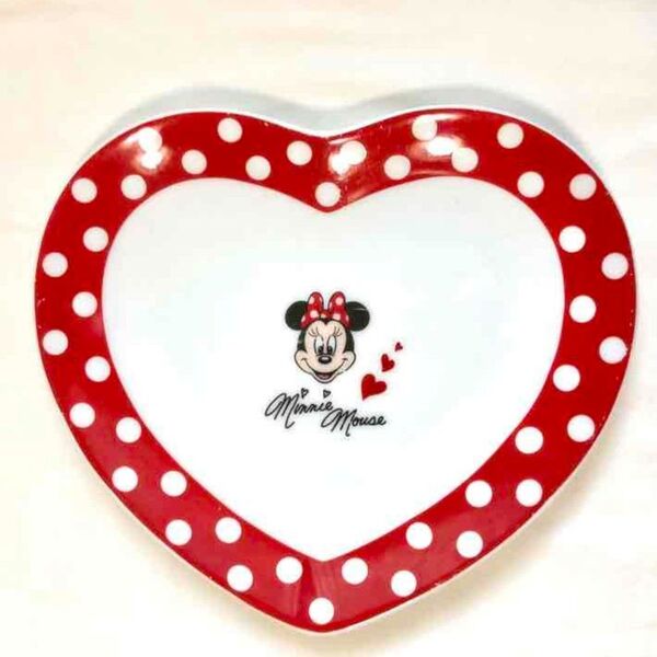 【Disney】ミニー ハートプレート皿 平皿 ハート型食器