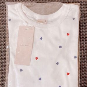 petit main ハート柄Tシャツ 120 オフホワイト 新品未使用