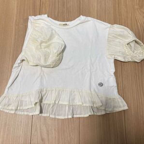 FITH フリル付きホワイトTシャツ 100cm