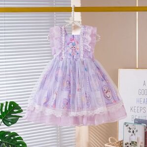 可愛い 紫の星黛兎 可愛い ワンピース