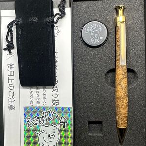 こぶた工房シャープペンシル 極上花梨瘤グロテスク細型0.5mm ゴールド金具