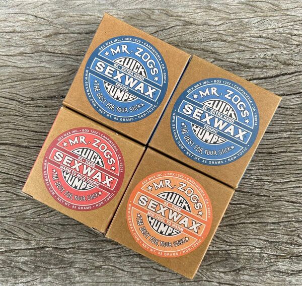 新品、SEX WAX 4個セット サーフィン ワックス ブルー/レッド/オレンジラベル
