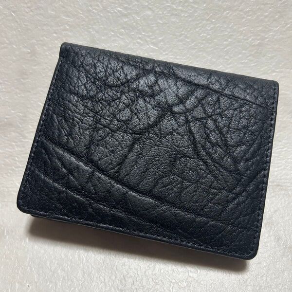 【新品・未使用】シャークスキン 折財布 エキゾチック Sharkskin 二つ折り財布 鮫革 ブラック タイランド製 8