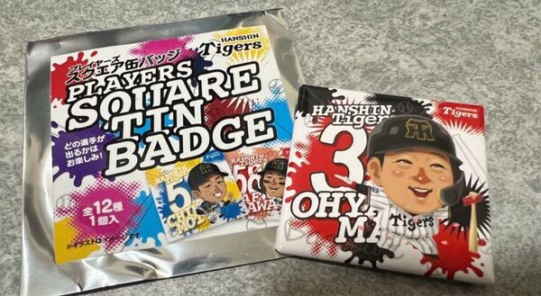 阪神タイガース 大山悠輔マッカノーズ プレイヤーズ スクエア缶バッジ