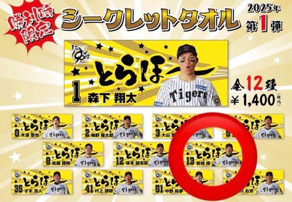 阪神タイガース勝利時限定シークレット タオルとらほー 岩崎優