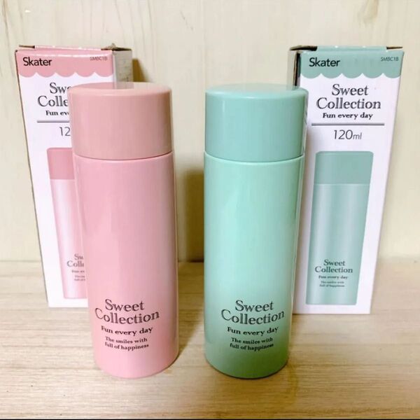 ピンク&水色☆120ml 超軽量ステンレスマグボトル