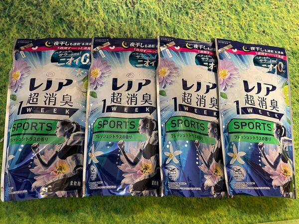 レノア 超消臭1WEEK SPORTS 詰め替え 4袋セット フレッシュシトラス