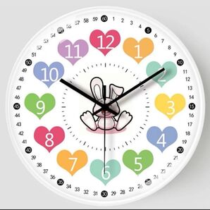 壁掛け時計 掛け時計 壁掛け ホワイト うさぎ 知育玩具 知育時計 時計学習 新品 可愛い ハート カラフル 白 20インチ