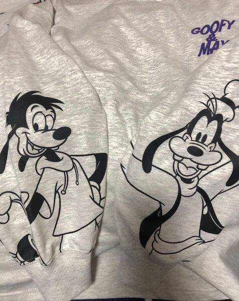 グーフィー&マックス 長袖Tシャツ メンズL グレー ロンT スウェット ディズニー 新品