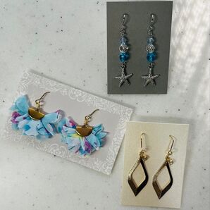 ハンドメイド ピアス 3個セット