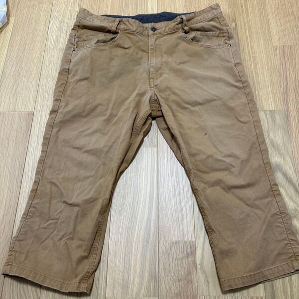 HERE’S STEET メンズ ハーフパンツ 7部丈 黄土色 Lサイズ