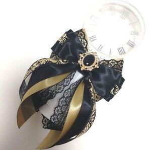 ★キンブレリボン ペンラリボン★黒×金 ブラック×ゴールド ハンドメイド handmade BLACK 黒推し ペンライトリボン