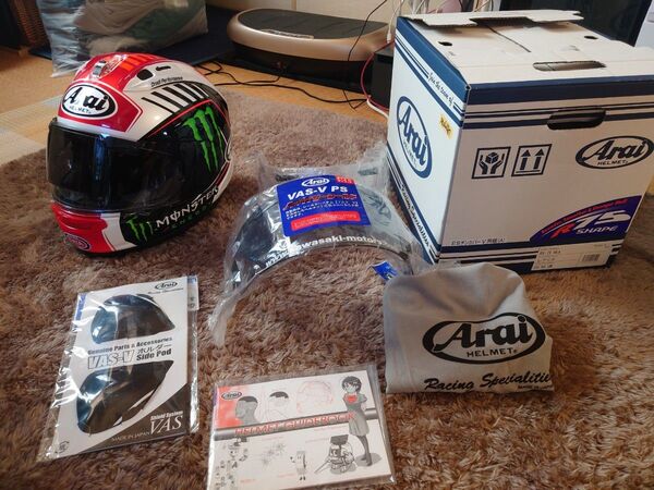 アライ Arai RX7-X REA ジョナサン レイ モンエナステッカー貼り 美品 Mサイズ シールド4種類付