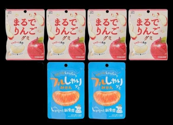 まるでりんごグミ 4袋 フルしゃりみかん 2袋 FUJIYA 不二家