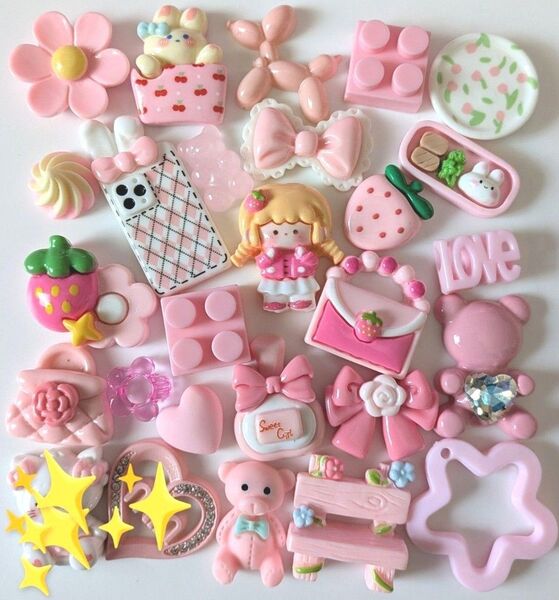 ☆デコパーツまとめ売り☆ピンクmix
