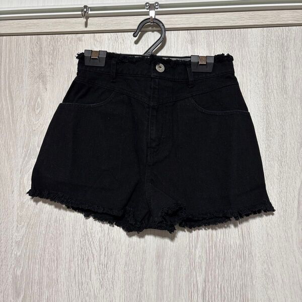 MEZELF新品カットオフデニムショートパンツ ブラックSサイズ