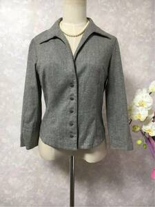  clean .ROPE Rope light gray jacket blaser thin spring from autumn .M size office commuting going to school . thin wool ④