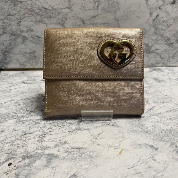 GUCCI グッチ ラブリーハート ピンクゴールド 二つ折り財布