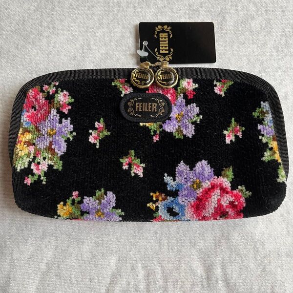 FEILER フェイラー 便利ポーチ 新品タグ付き 財布 花柄 ウォレット ラウンドファスナー 長財布 ポーチ 小花 希少