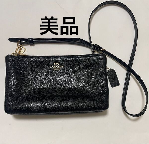 長財布入ります!COACH コーチ レイラ クロスボディ レザー ショルダーバッグ ブラック 黒 斜め掛け