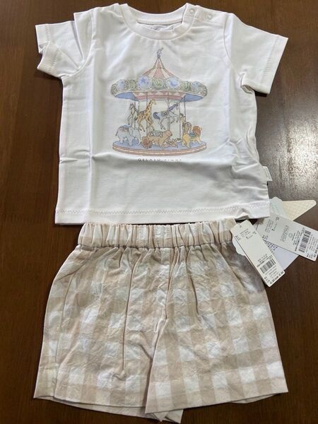 ジェラートピケ ベビー 70(70-80) 半袖Tシャツ ハーフパンツ セットアップ Tシャツ 半袖 上下セット 新品、未使用