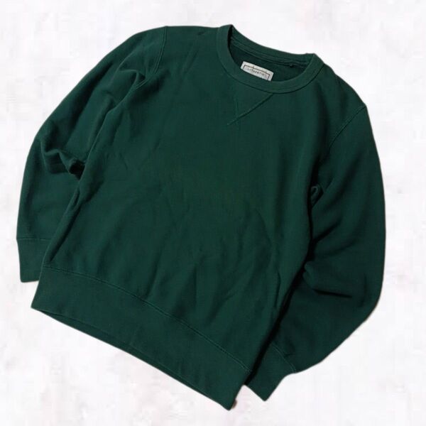 オールド ユニクロ スウェットシャツ М グリーン 前Vガゼット ヴィンテージ 00s OLD UNIQLO