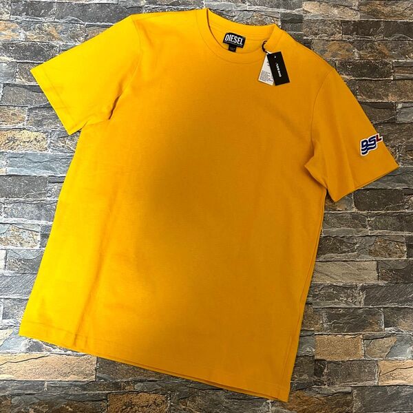 【新品】DIESEL ディーゼル/ワンポイント 袖DSLロゴワッペン Tシャツ カットソー S