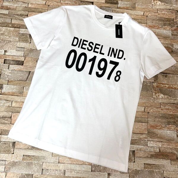【新品】DIESEL ディーゼル/クルーネック ブランドロゴ デザインTシャツ カットソー 半袖