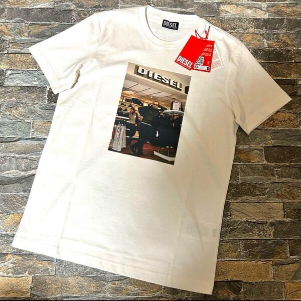 【新品】DIESEL ディーゼル/レトロデザインクルーネック Tシャツ カットソー Sサイズ 半袖