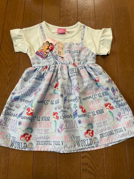 ディズニープリンセス アリエル ワンピース サイズ90 新品未着用